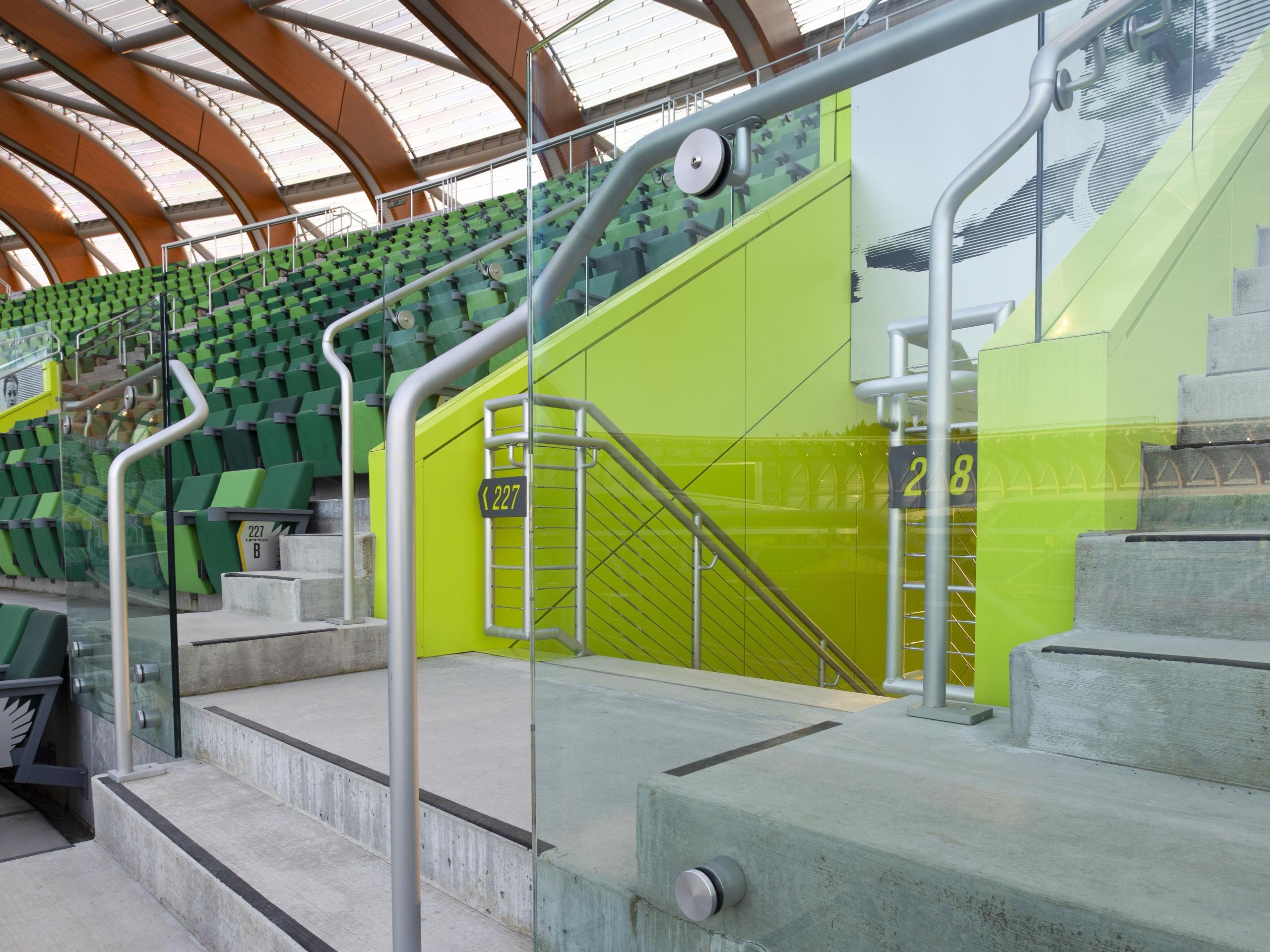 Hayward Field - Glass Railings