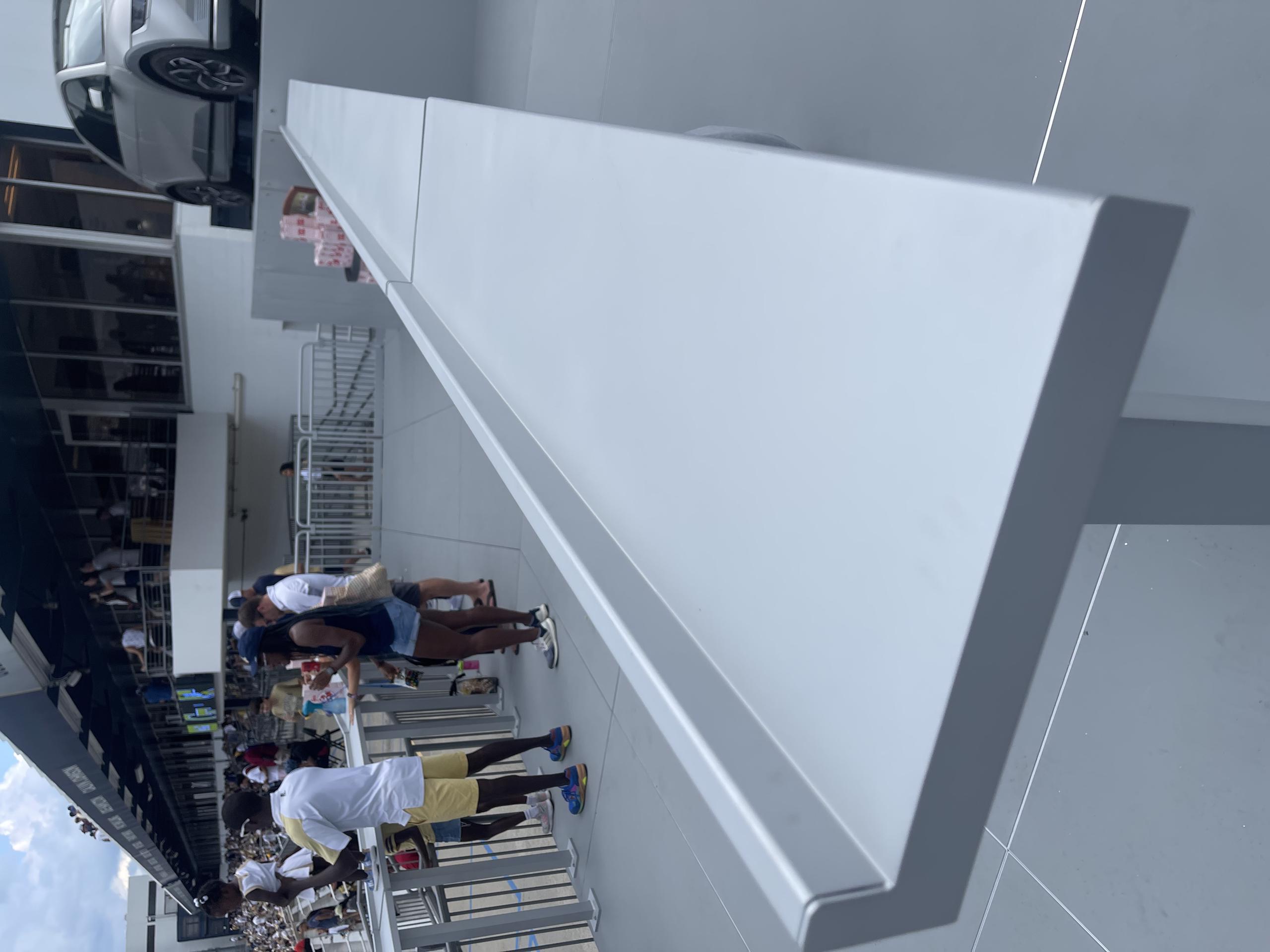 outdoor drink rail at Hyundai stadium