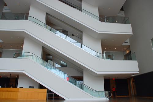 Mint Museum Charlotte Glass Railings Wood Handrail