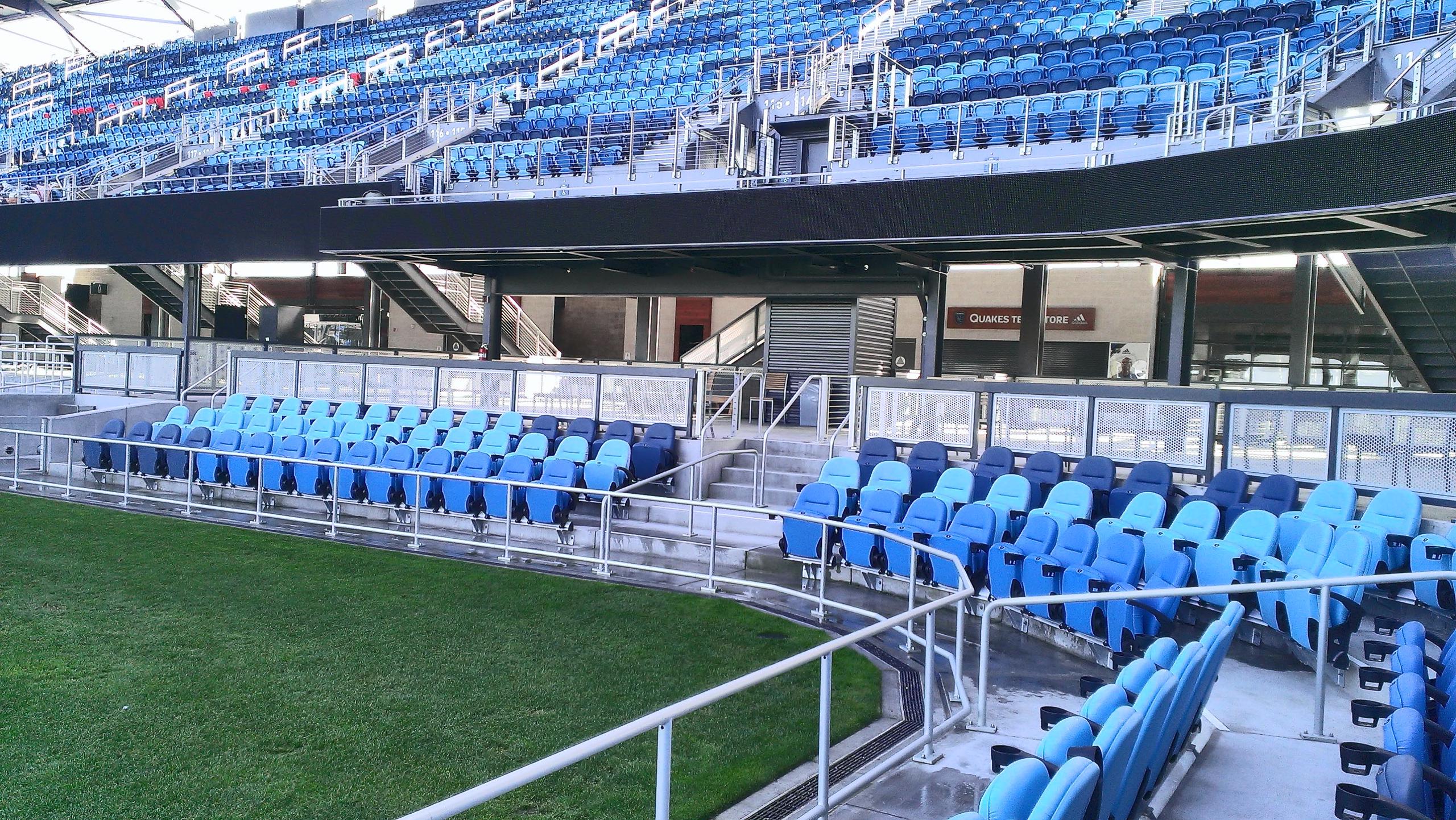 Avaya Stadium Perforated Metal Railings Glass Railings Drink Guardrail