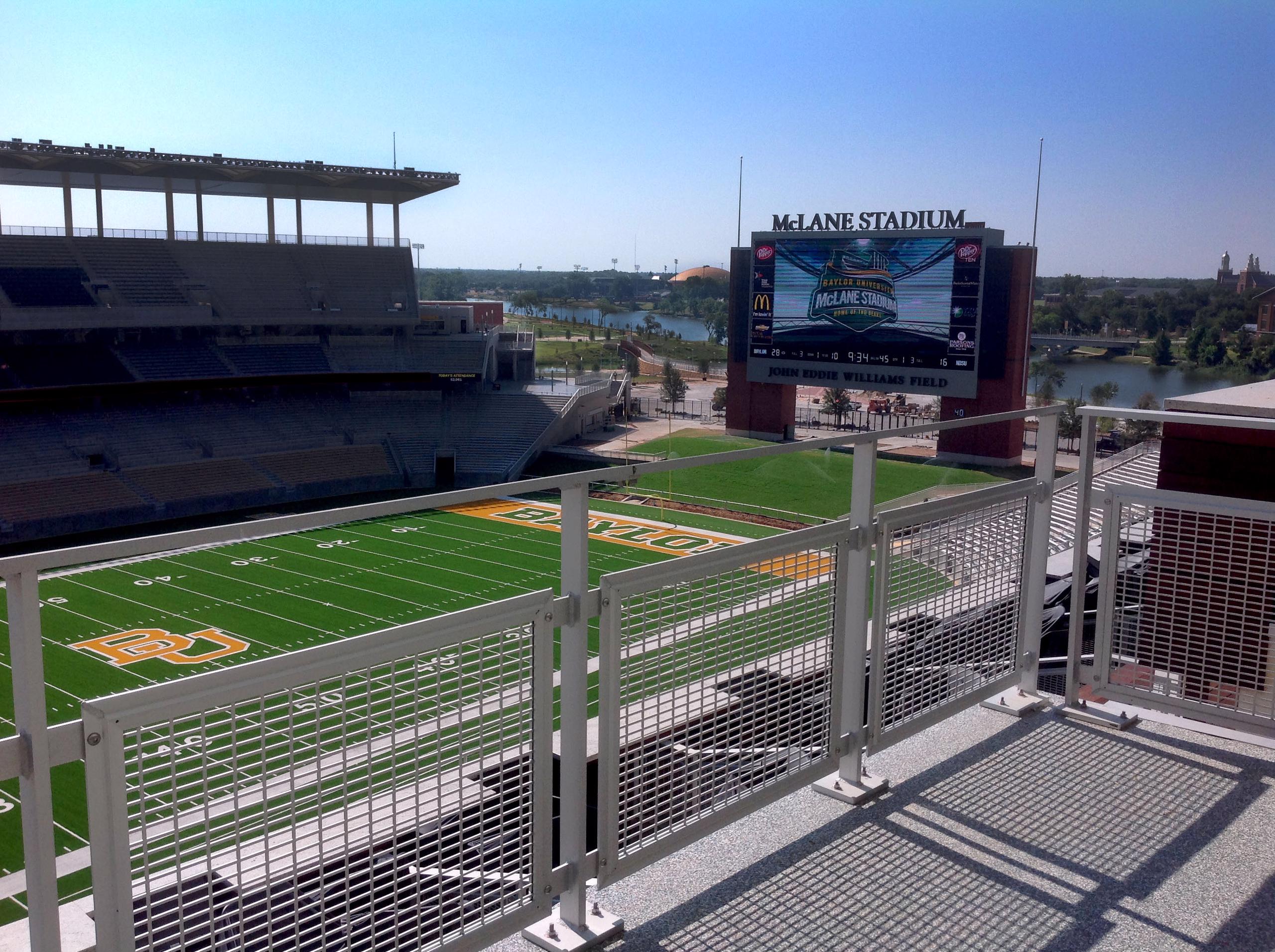 McLane Stadium Baylor Football Perforated Metal Aluminum Railings