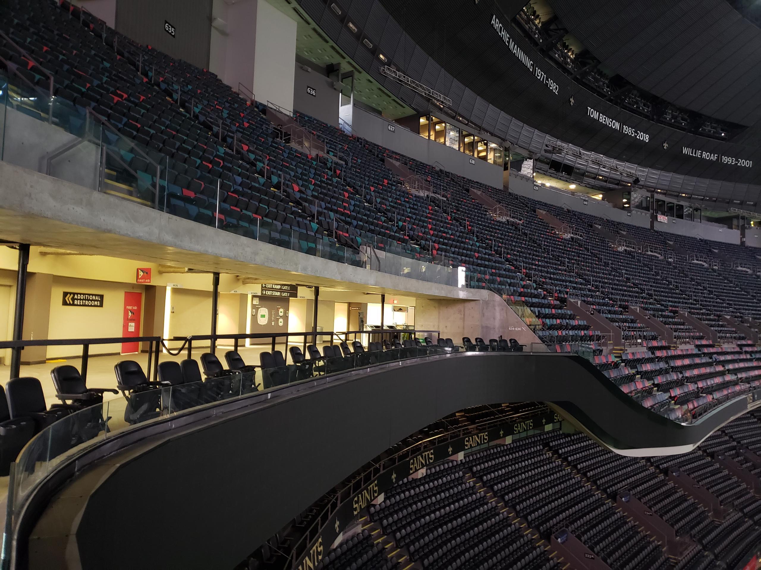Inside Caesars Superdome Stadium in New Orleans
