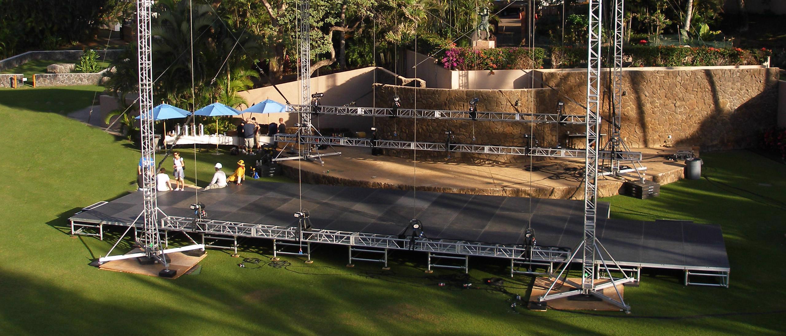 weather-resistant and durable outside stage