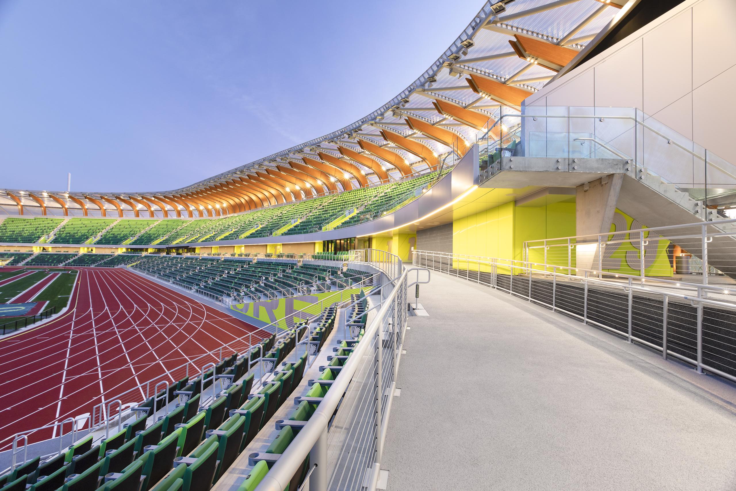 Hayward Field Oregon Glass and LED Railings