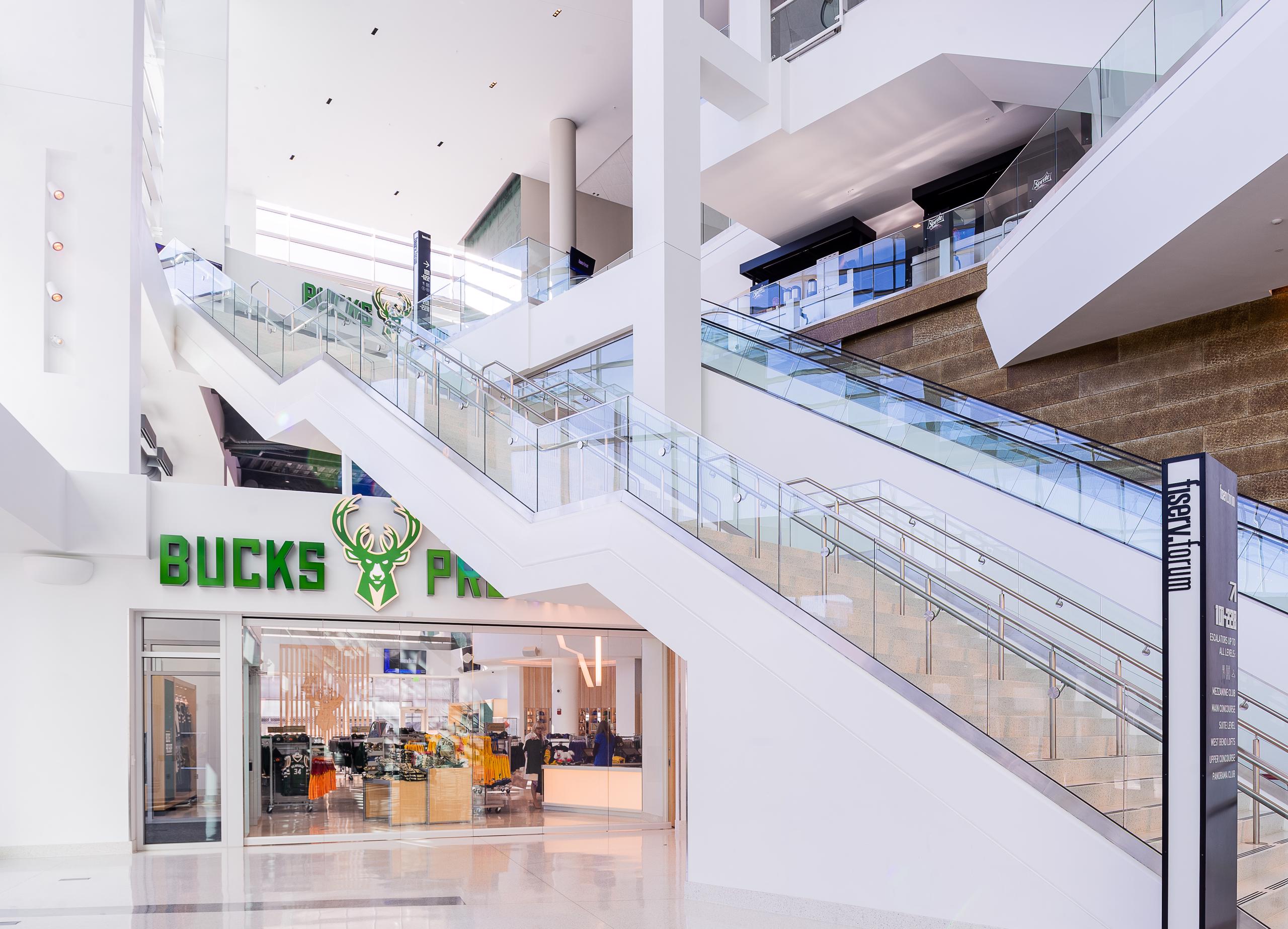 Fiserv Forum Milwaukee Bucks Railings Glass, Cable, Picket, LED