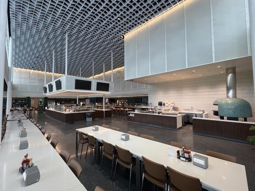 Jacksonville Jaguars Practice Facility lunch room that features decorative metal paneling