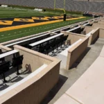 Sightline_Mizzou_Field Level Suites Perforated Panel with Drink Rail